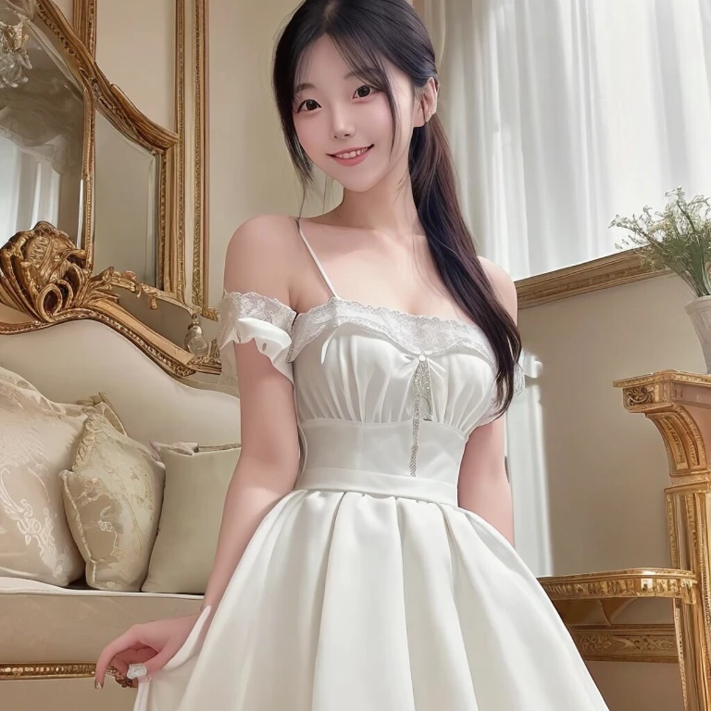 黒髪ロングでメイド服の美女１２２