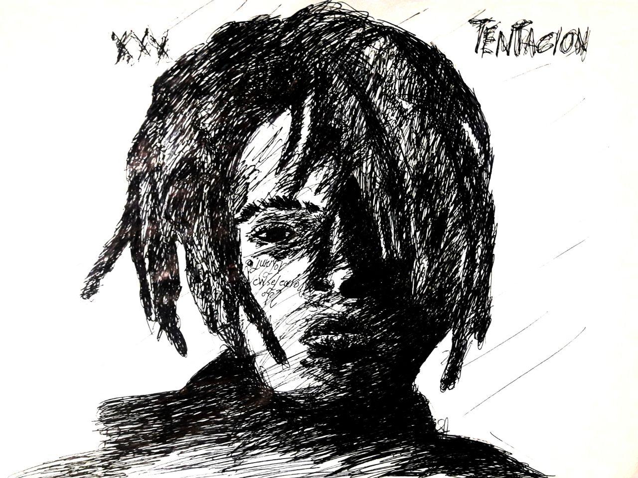 黒のペンで絵を描くXxxTentacion_ 自動設計