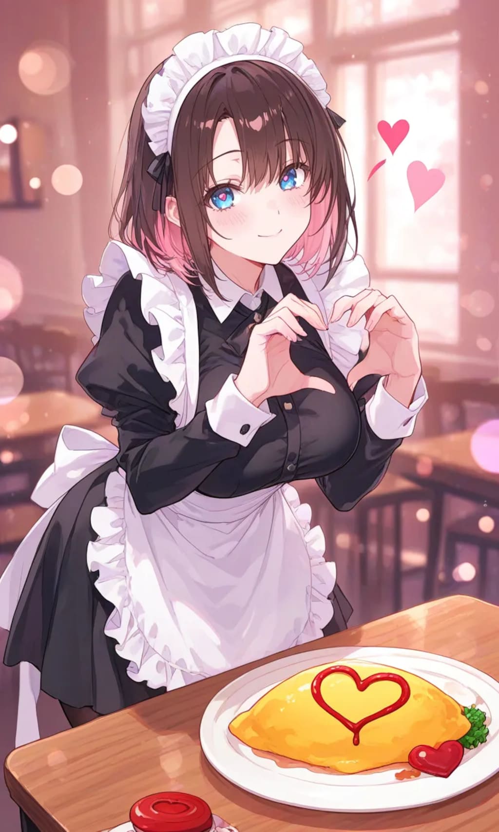 「『もえもえきゅん♡』のお客様ぁ？」