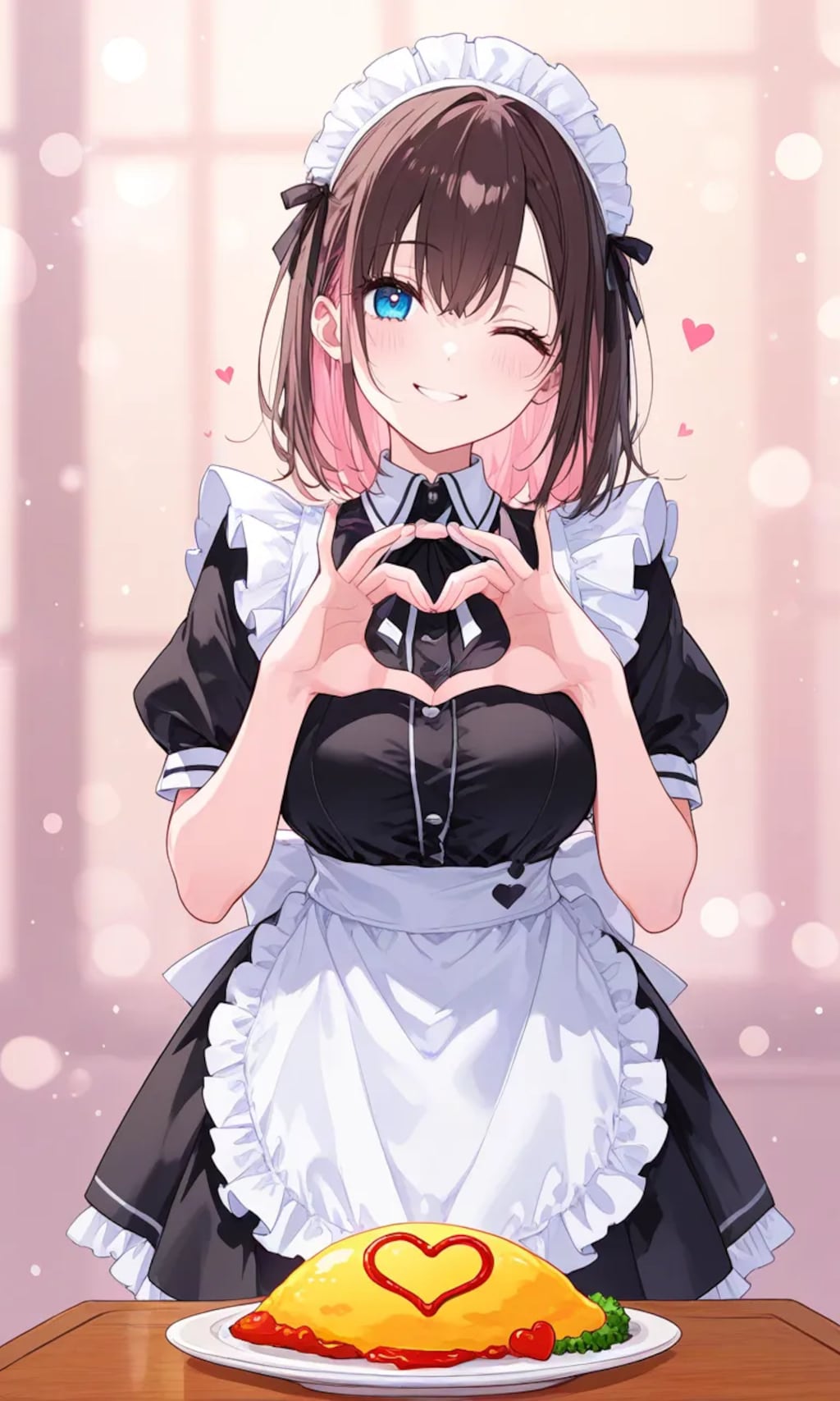 「『もえもえきゅん♡』のお客様ぁ？」
