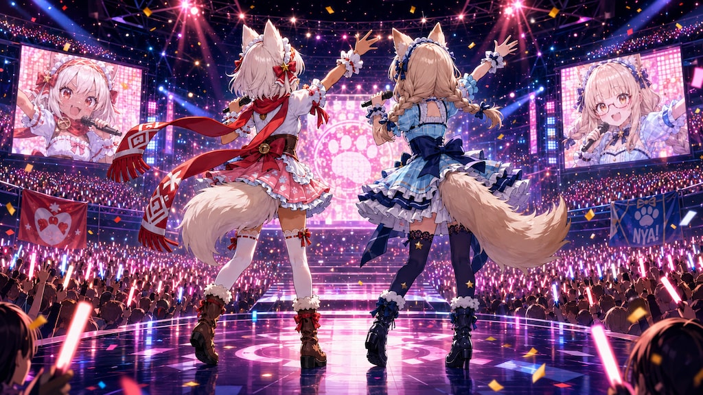 森と街の狼耳民族アイドルユニット