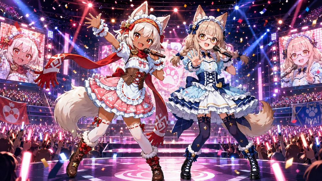 森と街の狼耳民族アイドルユニット