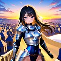 競泳水着と鎧装備の萩原葵ちゃん 2枚目