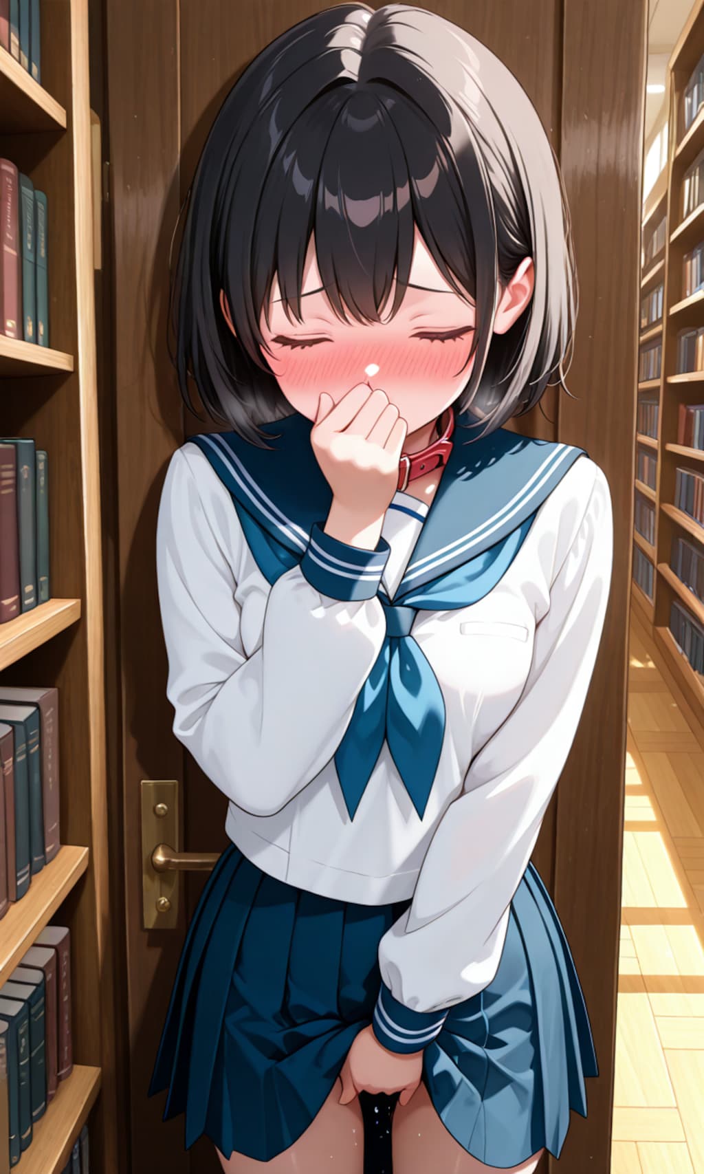 図書室でこっそりオナニーする美少女ちゃん