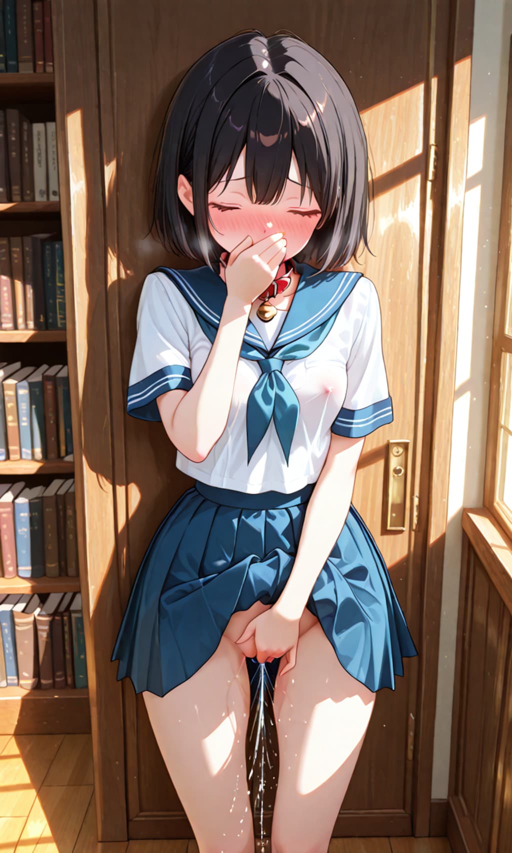 図書室でこっそりオナニーする美少女ちゃん