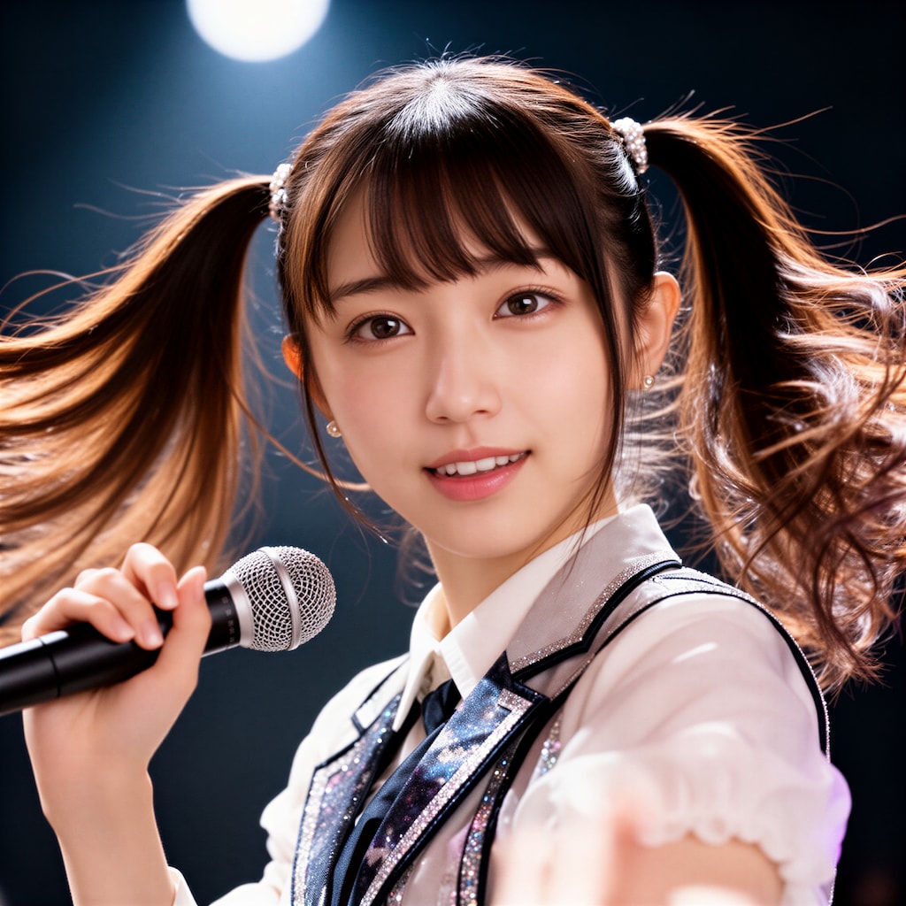 歌合戦で歌うアイドル