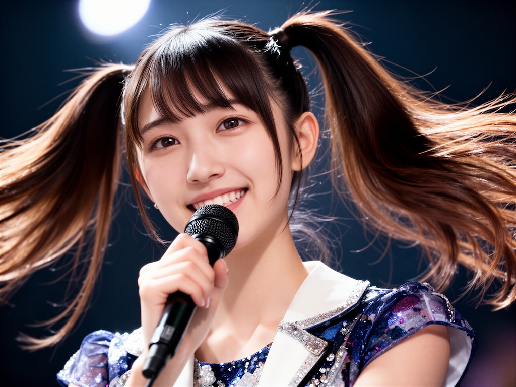 歌合戦で歌うアイドル