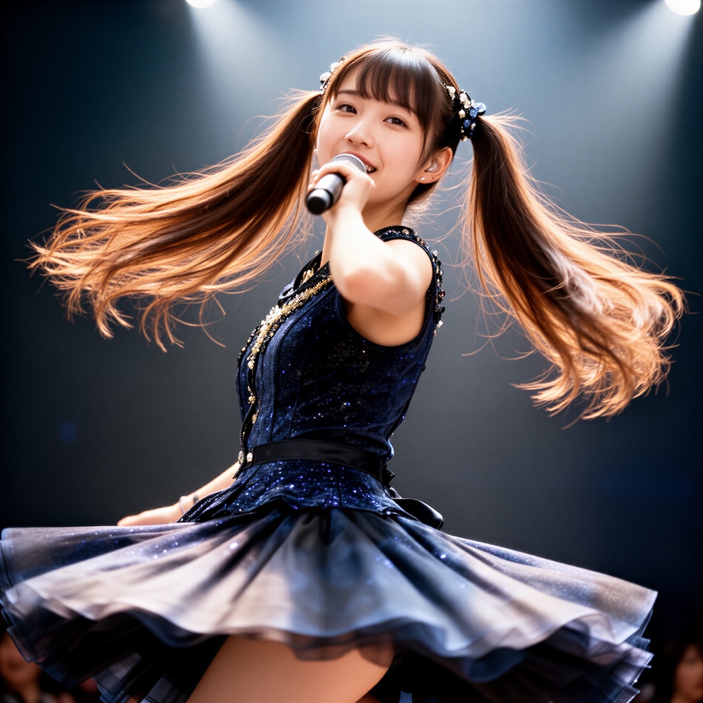 歌合戦で歌うアイドル