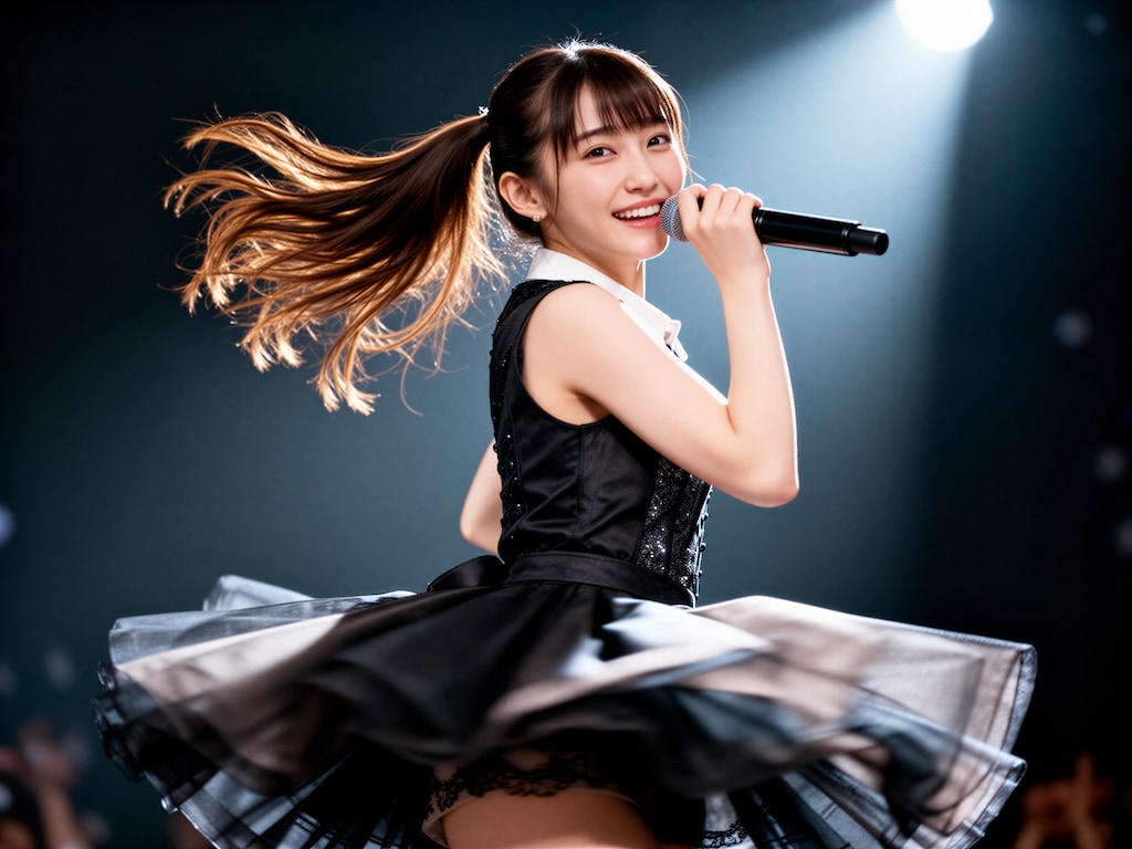 歌合戦で歌うアイドル