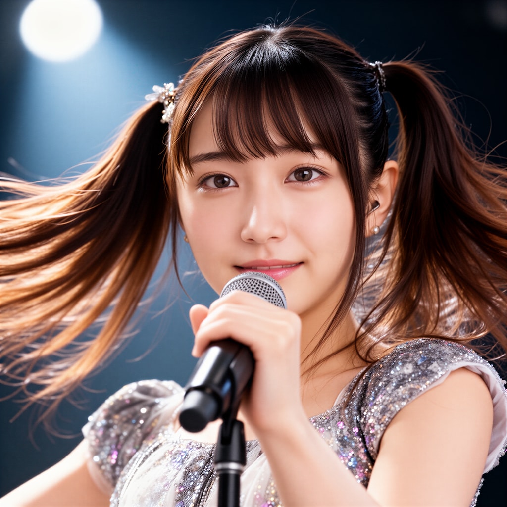 歌合戦で歌うアイドル