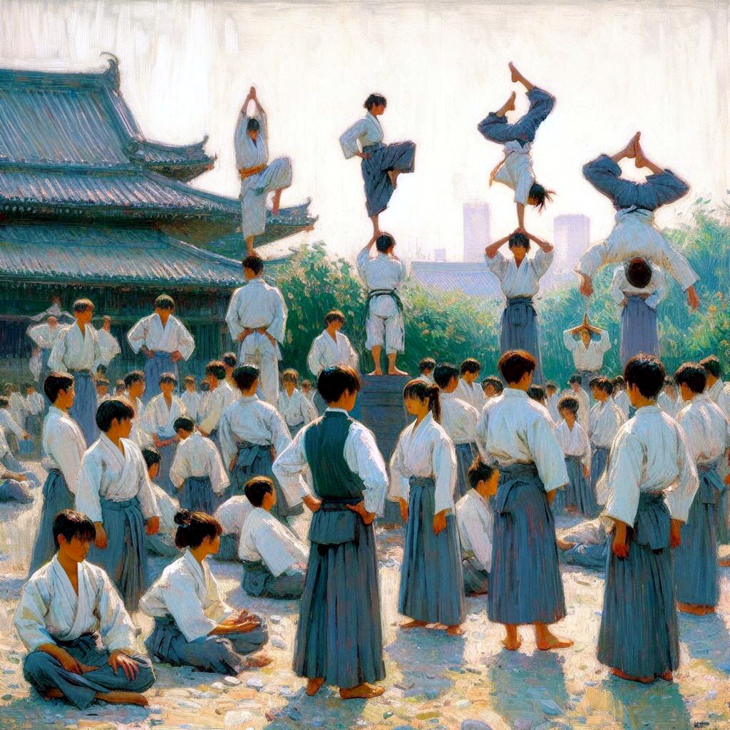 組体操部の朝練