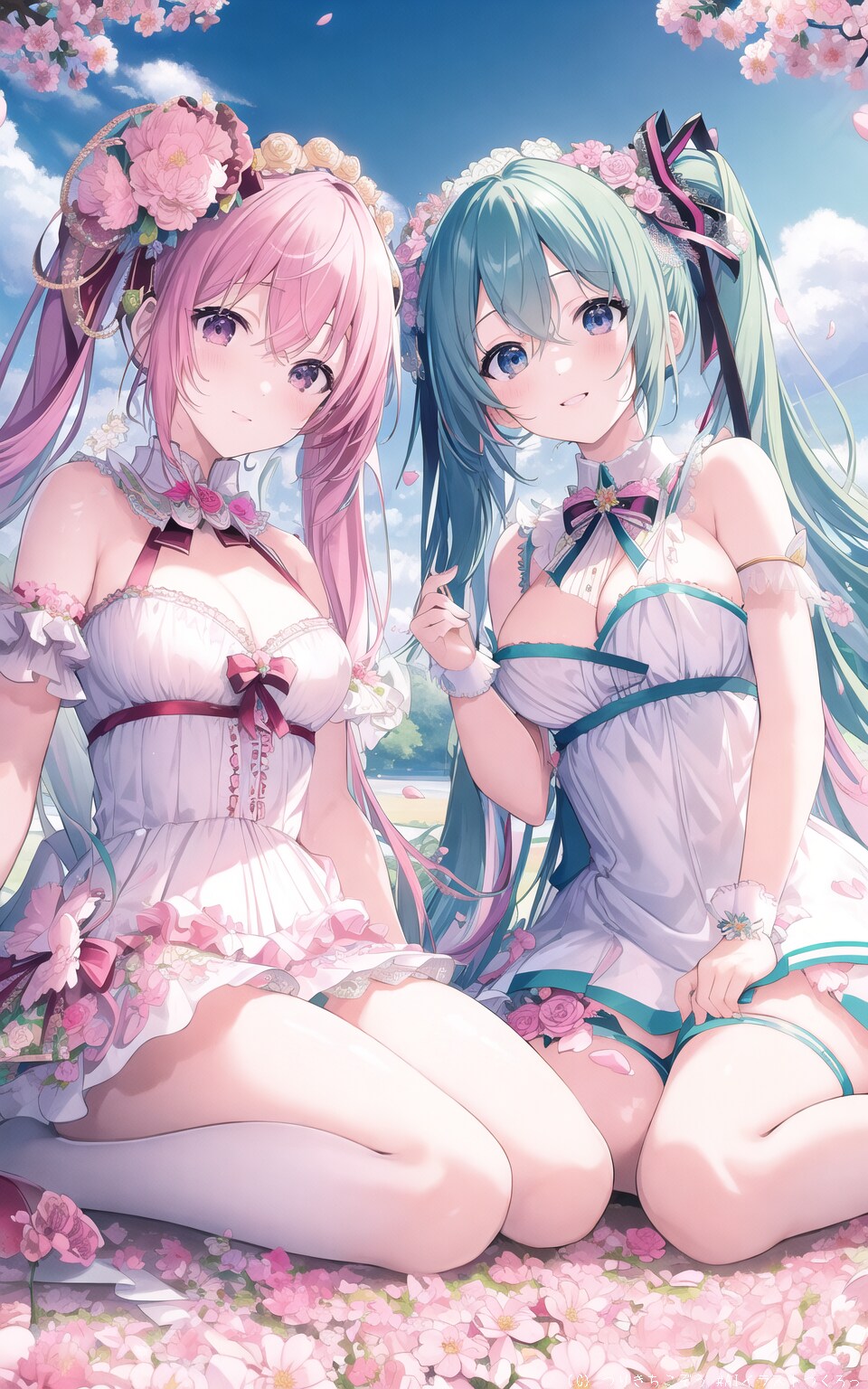 初音ミクと桜ミク