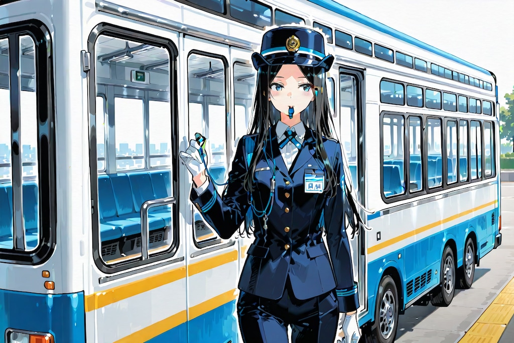 【企画：バスガイド】新人研修でバスの誘導練習中②