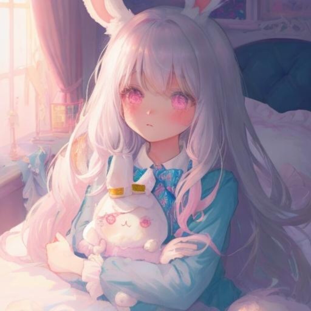 パジャマ姿のウサ耳少女