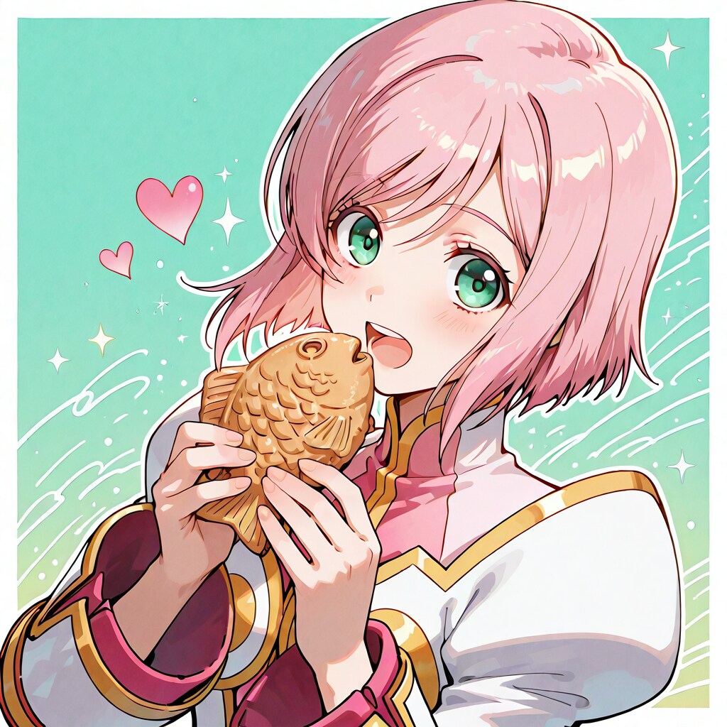 たい焼きを食べている。