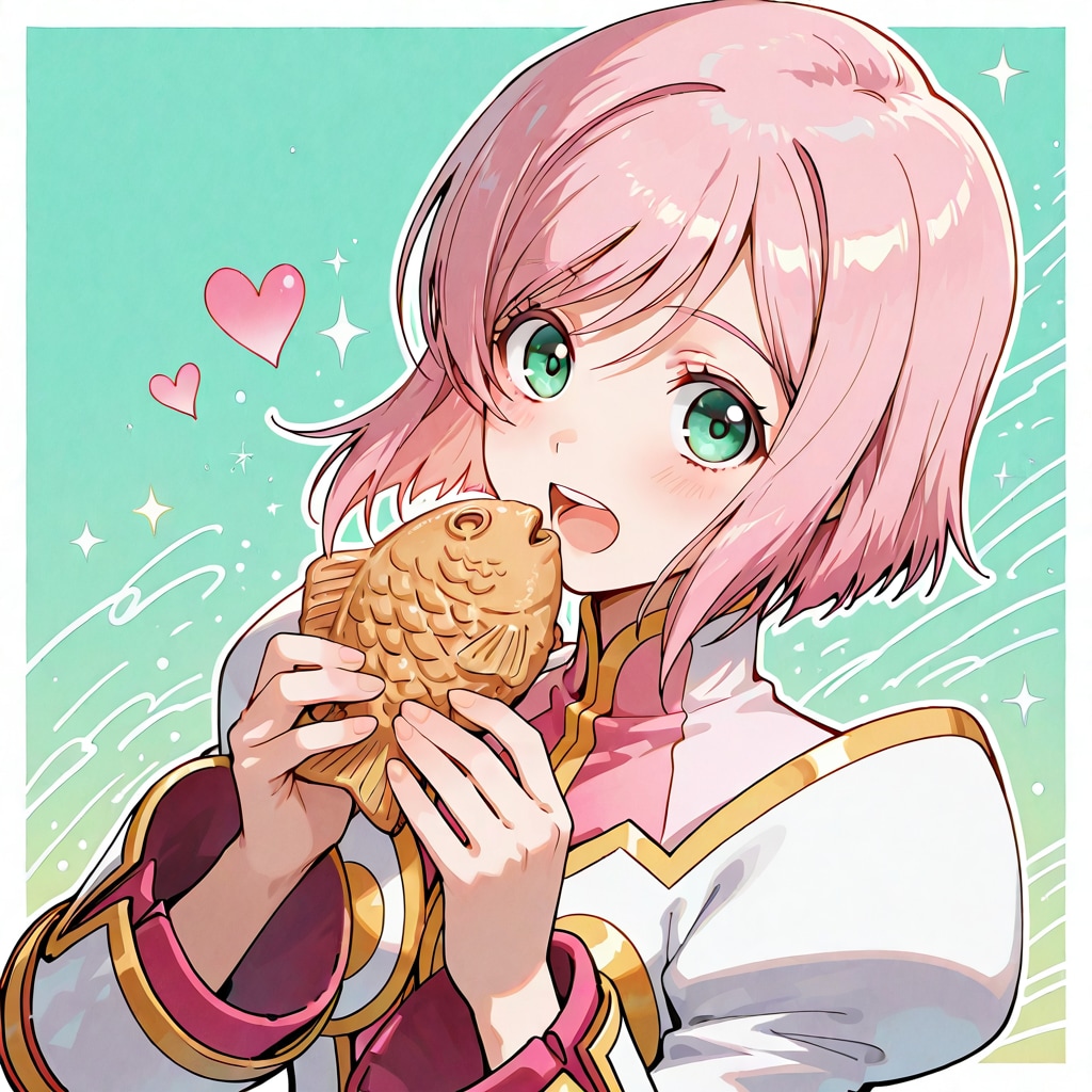 たい焼きを食べている。