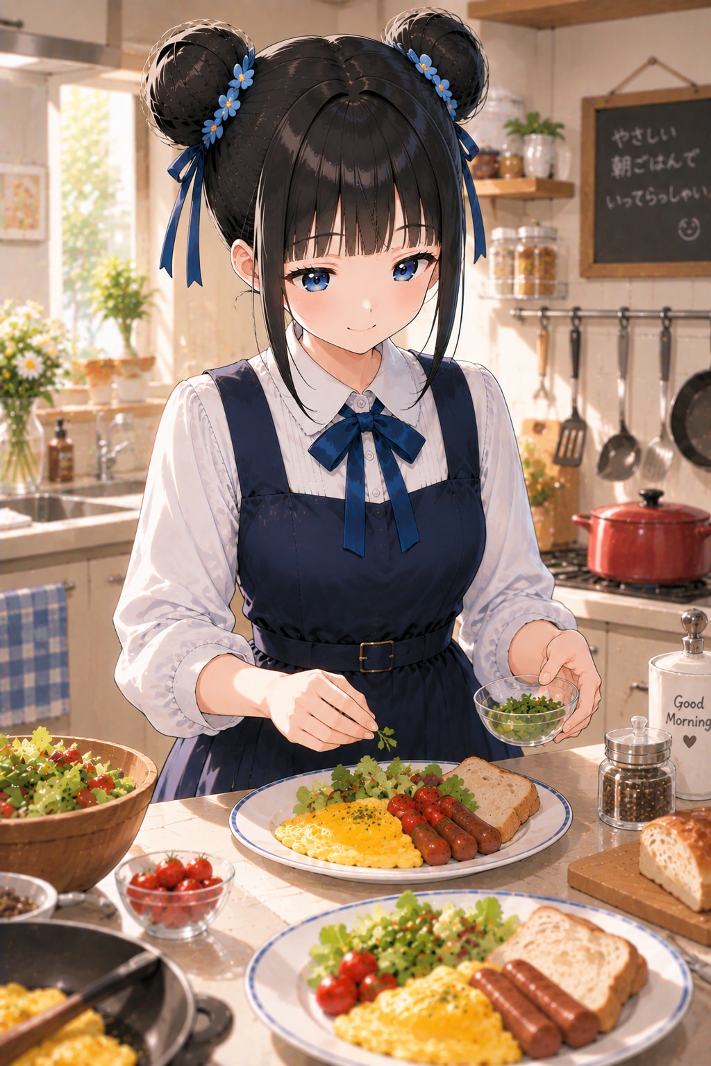 おだんごちゃん🍡✨と朝ごはん🍚✨　9/14 | の人気AIイラスト・グラビア