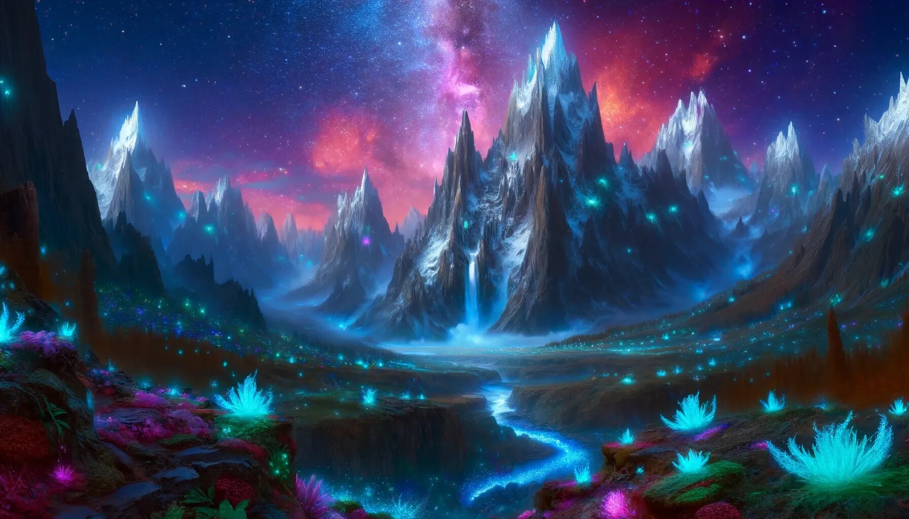 幻想的な山の風景