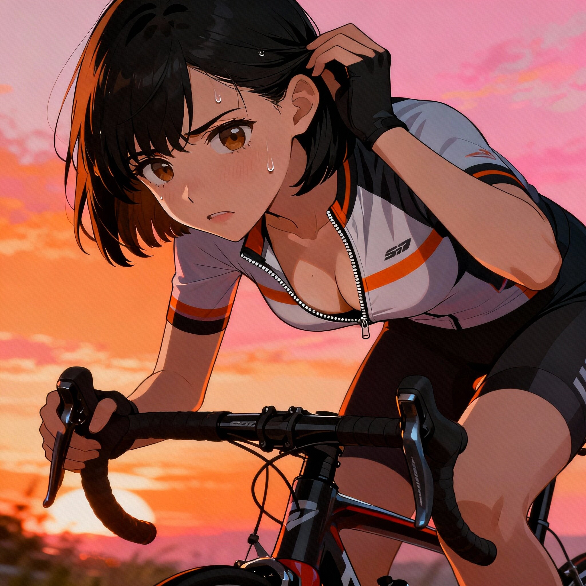 黒髪(ロードバイク女子5)