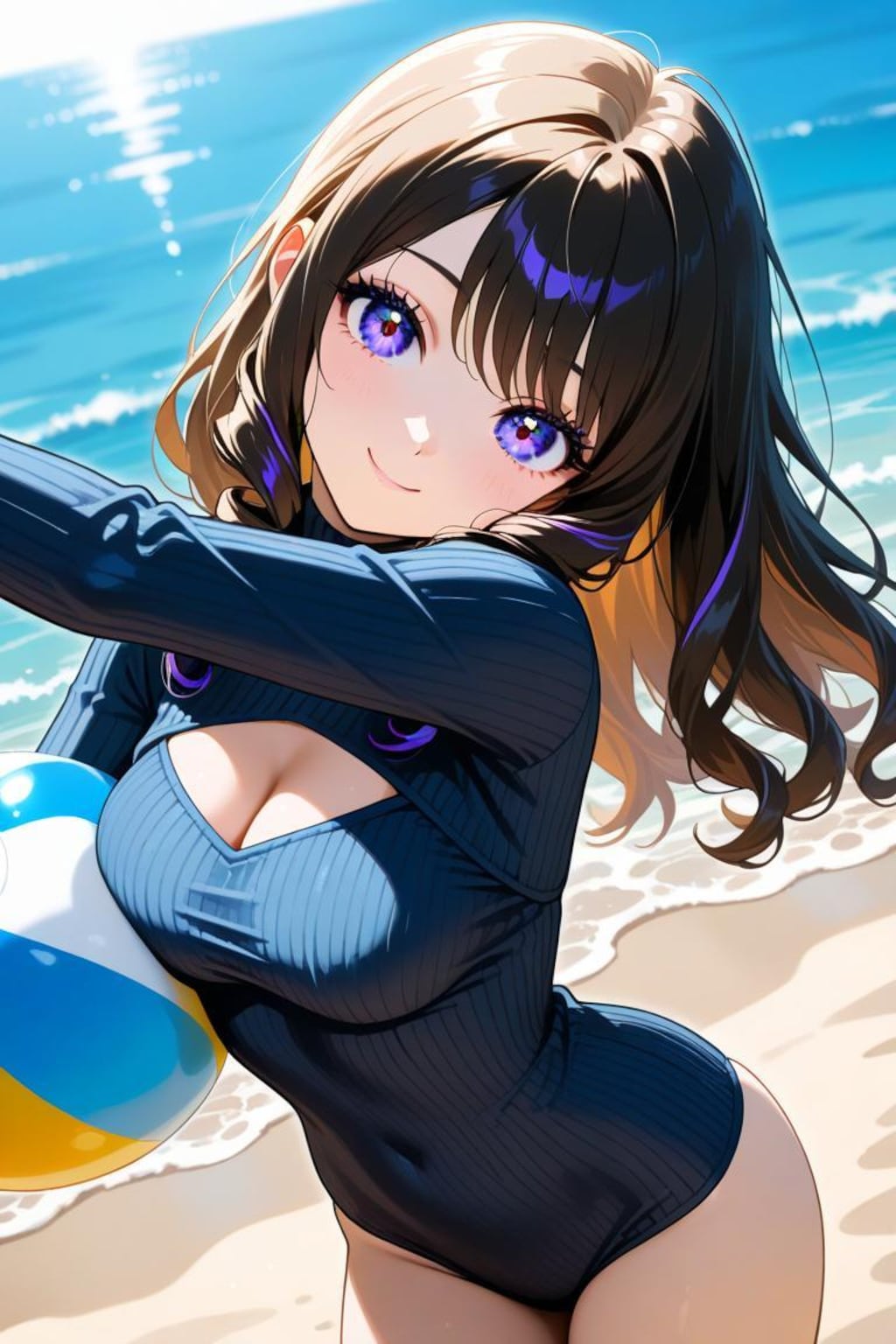 ニットワンピース水着w