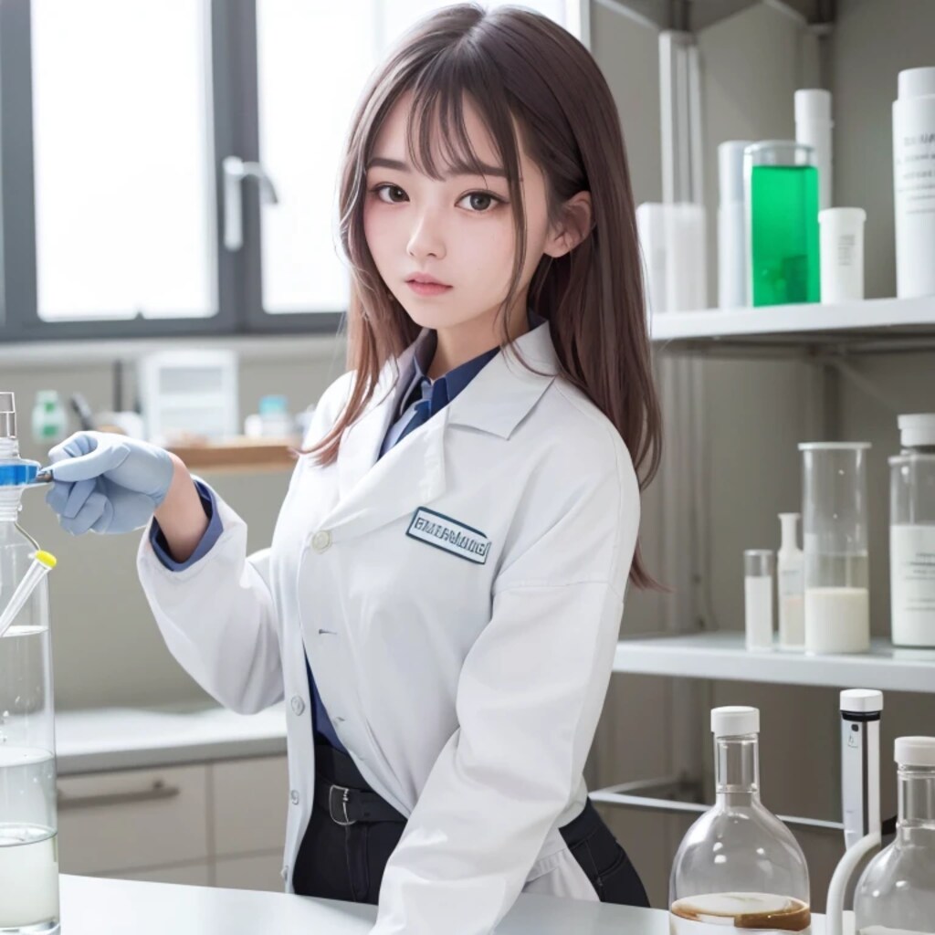 黒髪ロングで白衣の美女２２３