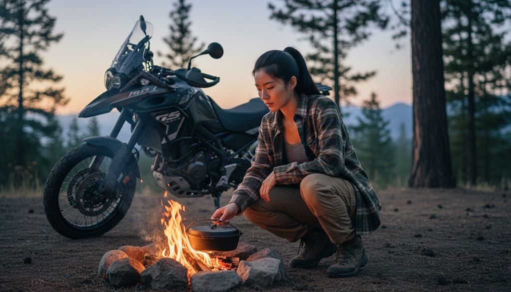 バイク女子のソロキャンプ飯