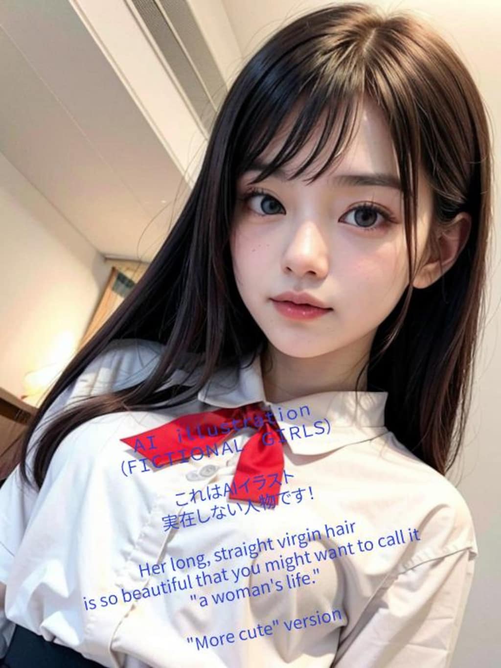 ロングヘア美少女（黒髪美少女・表情違い）