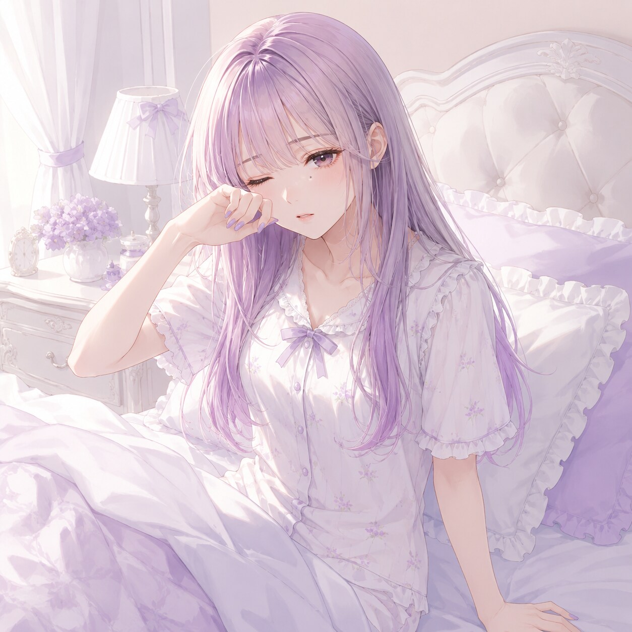 おはよー☀️（ラベンダーちゃん） | の人気AIイラスト・グラビア