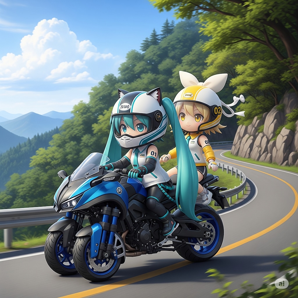 ミクちゃんリンちゃん　も　タンデムツーリング