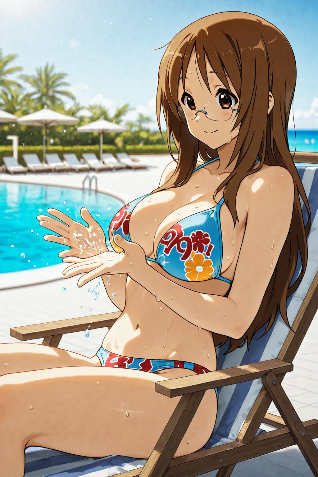 リゾートホテルプールでバカンスさわちゃん👙🏊‍♀️🏖️❤️