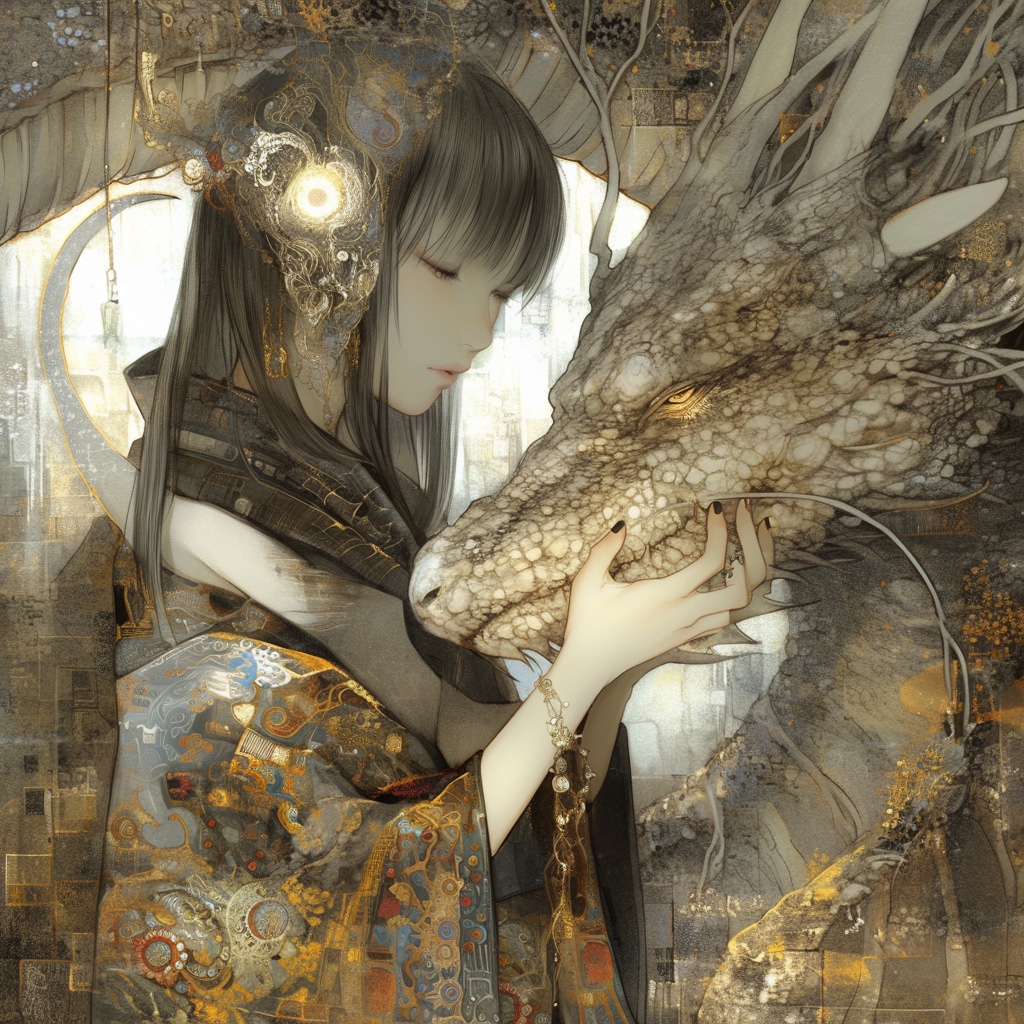 少女と龍