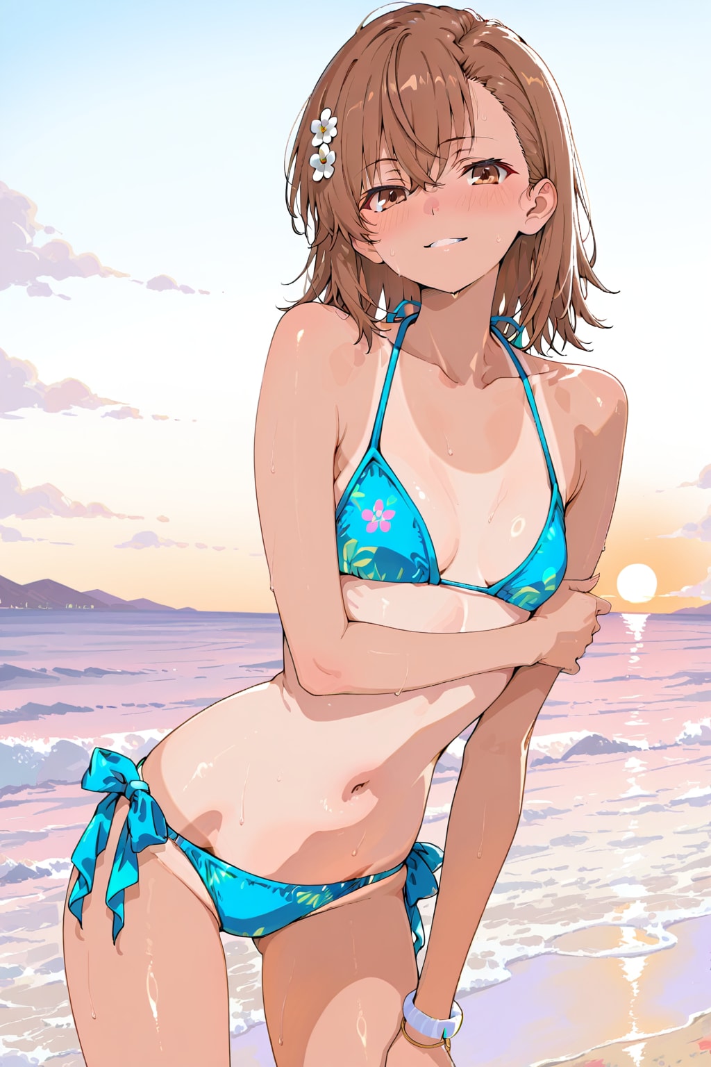 御坂美琴　夕暮れのビキニ少女①『すっかり日焼けしちゃったナ♪』