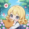 金髪ちゃんと柴犬 2枚目