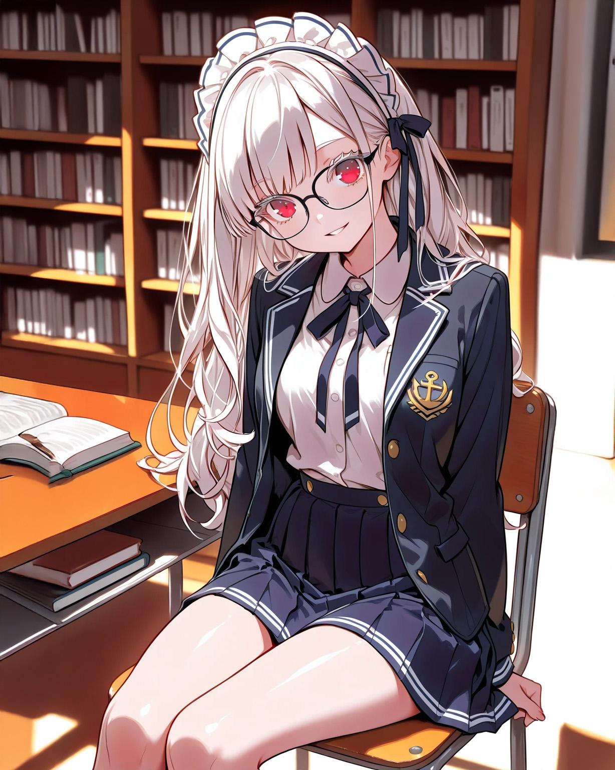 「なんで、図書館？」 | の人気AIイラスト・グラビア