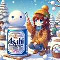 雪像作りをしている小さな女の子 7枚目