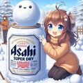 雪像作りをしている小さな女の子 5枚目