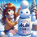 雪像作りをしている小さな女の子 8枚目