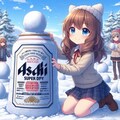 雪像作りをしている小さな女の子 4枚目