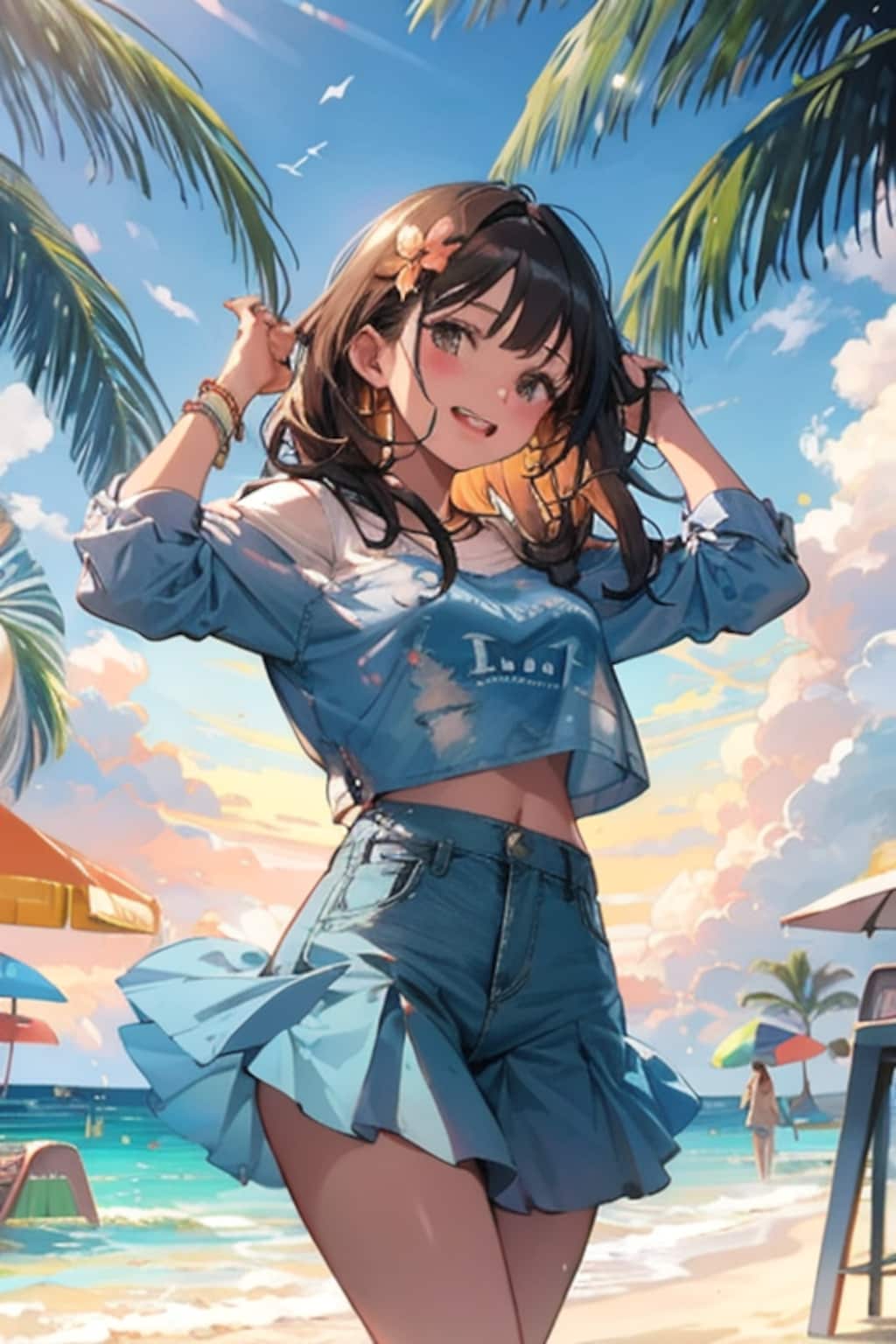 冬のビーチにて