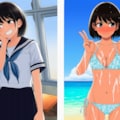 クラスの嫌いな女子の水着画像にぶっかけて発散 2枚目