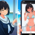 クラスの嫌いな女子の水着画像にぶっかけて発散 12枚目