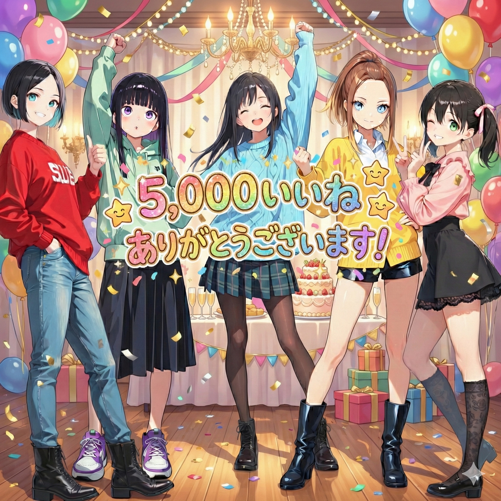 5,000いいねありがとうございます！ | の人気AIイラスト・グラビア