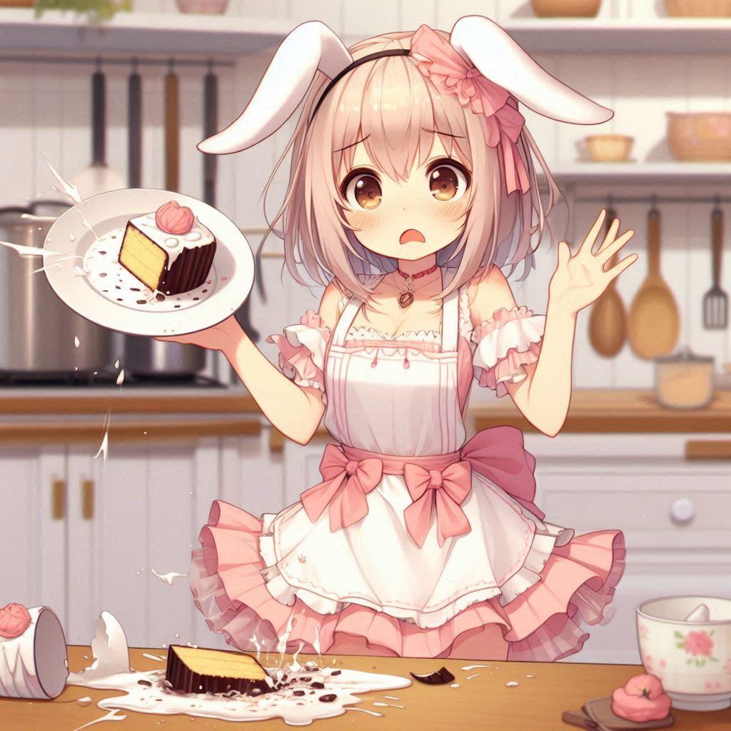 半分落としちゃったぁ😭 | の人気AIイラスト・グラビア