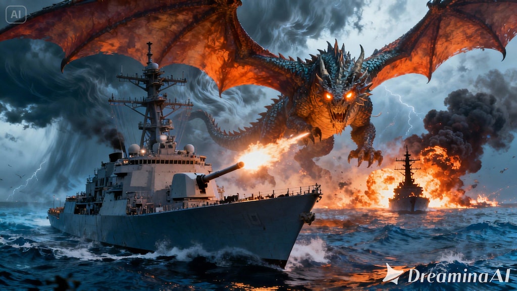 ミサイル駆逐艦 vs ドラゴン