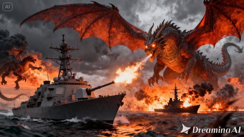 ミサイル駆逐艦 vs ドラゴン