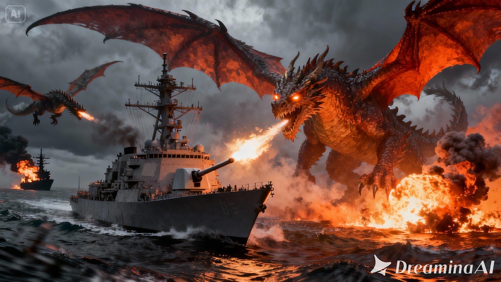 ミサイル駆逐艦 vs ドラゴン