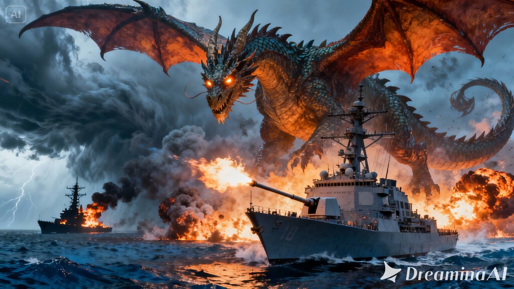 ミサイル駆逐艦 vs ドラゴン