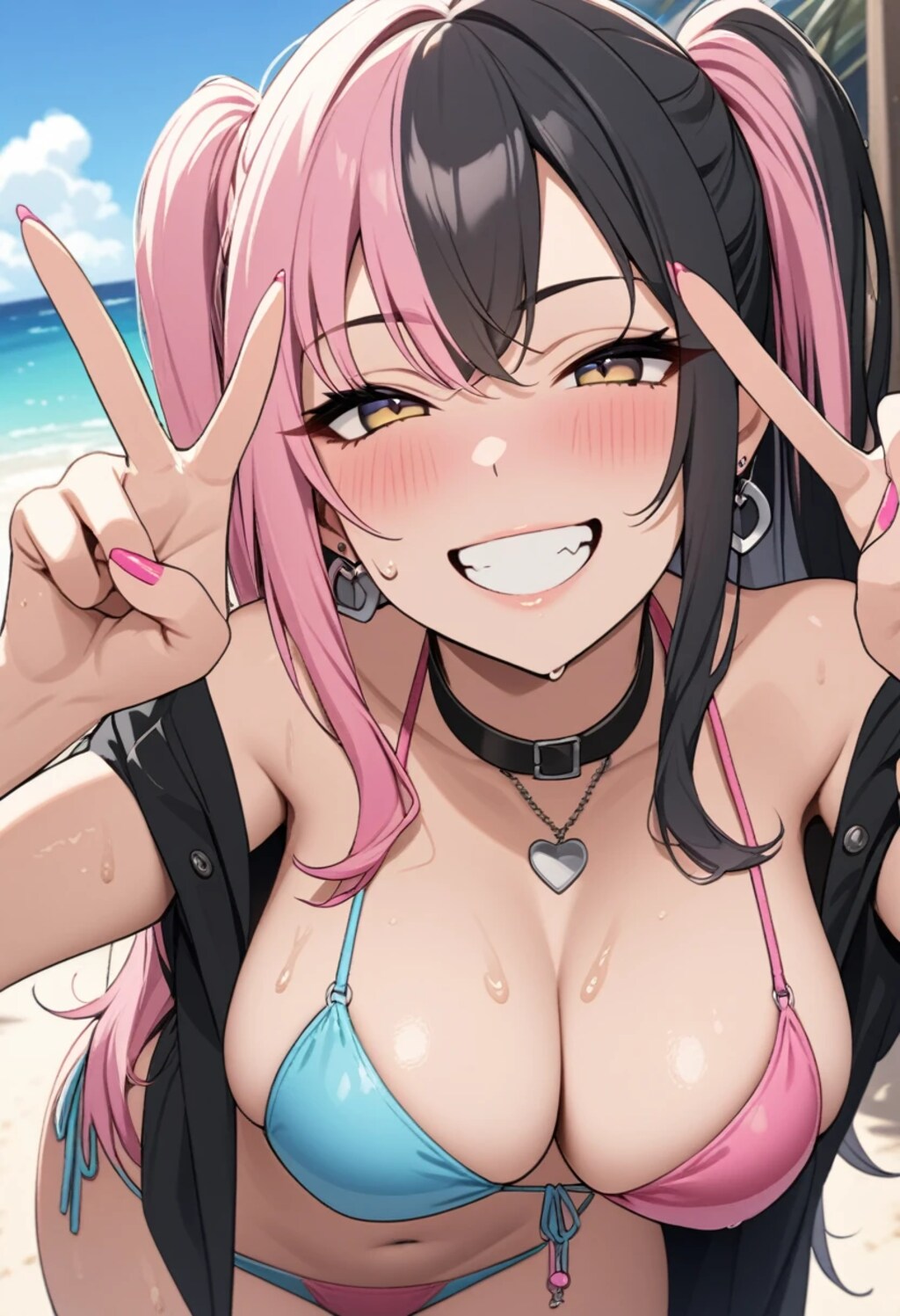 水着ギャルwピース