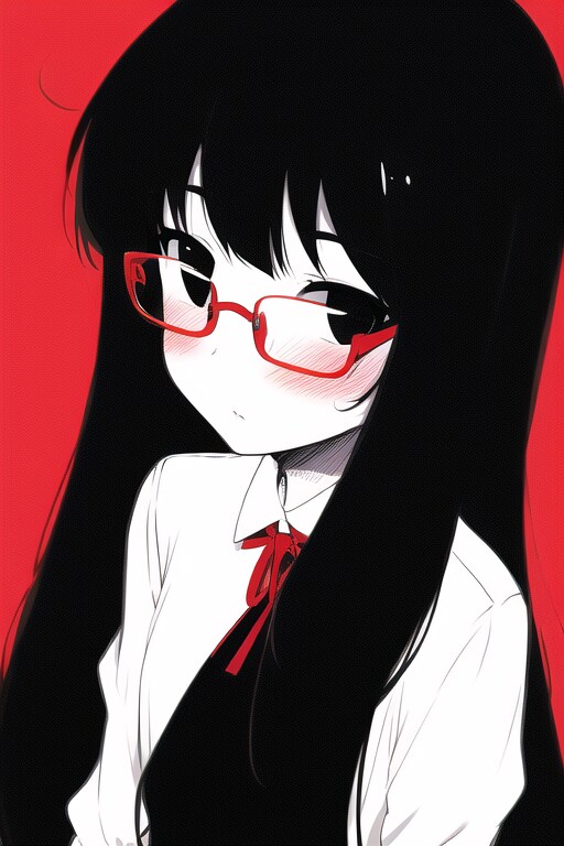 眼鏡っ娘な彼女25(べた塗り風)