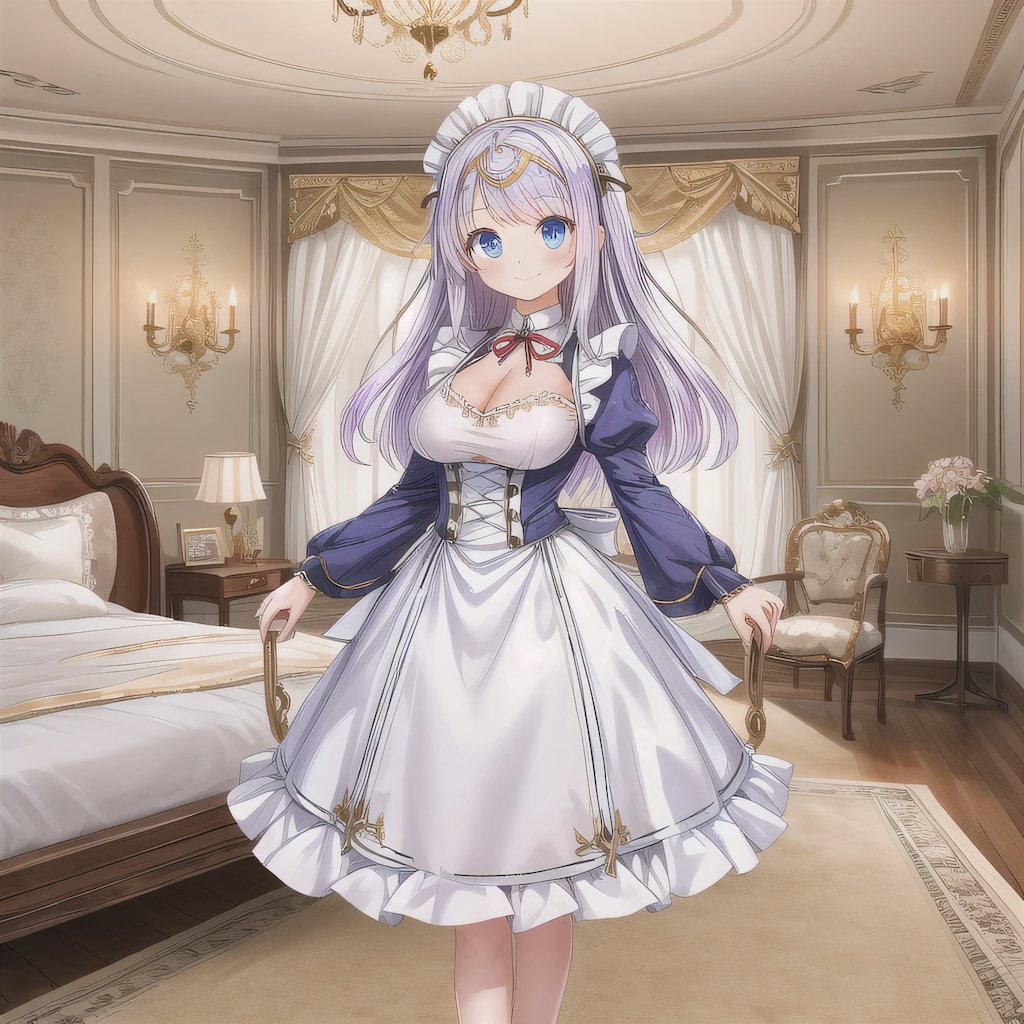 紫髪ロングでメイド服の少女１２